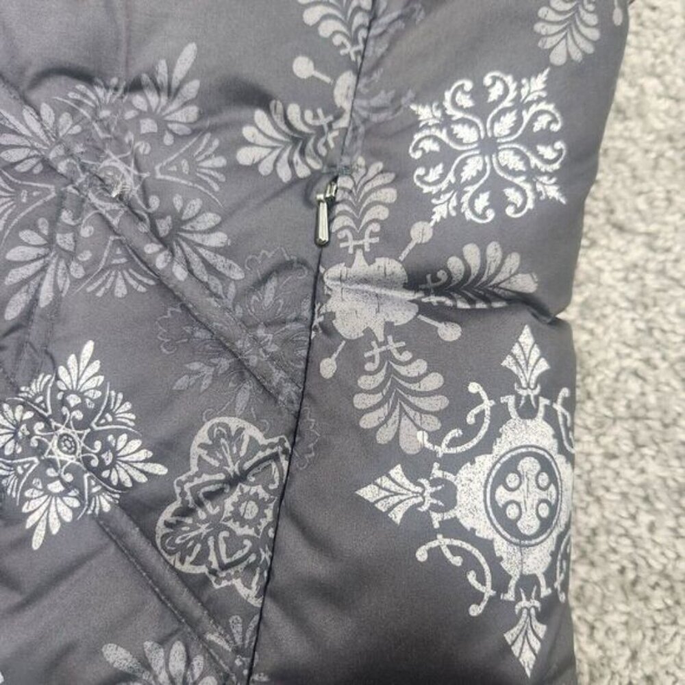Eddie Bauer Puffer Vest Womens Small Goose Down Quilted Snowflake Print Floral - Picture 3 of 16